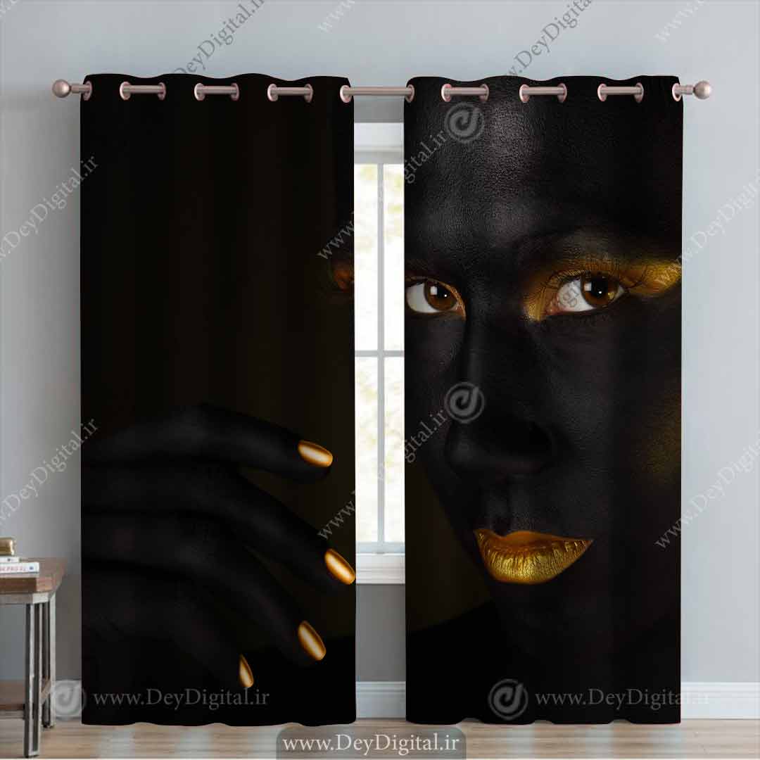 پرده پانچ فیس سیاه خانوم pk-3356