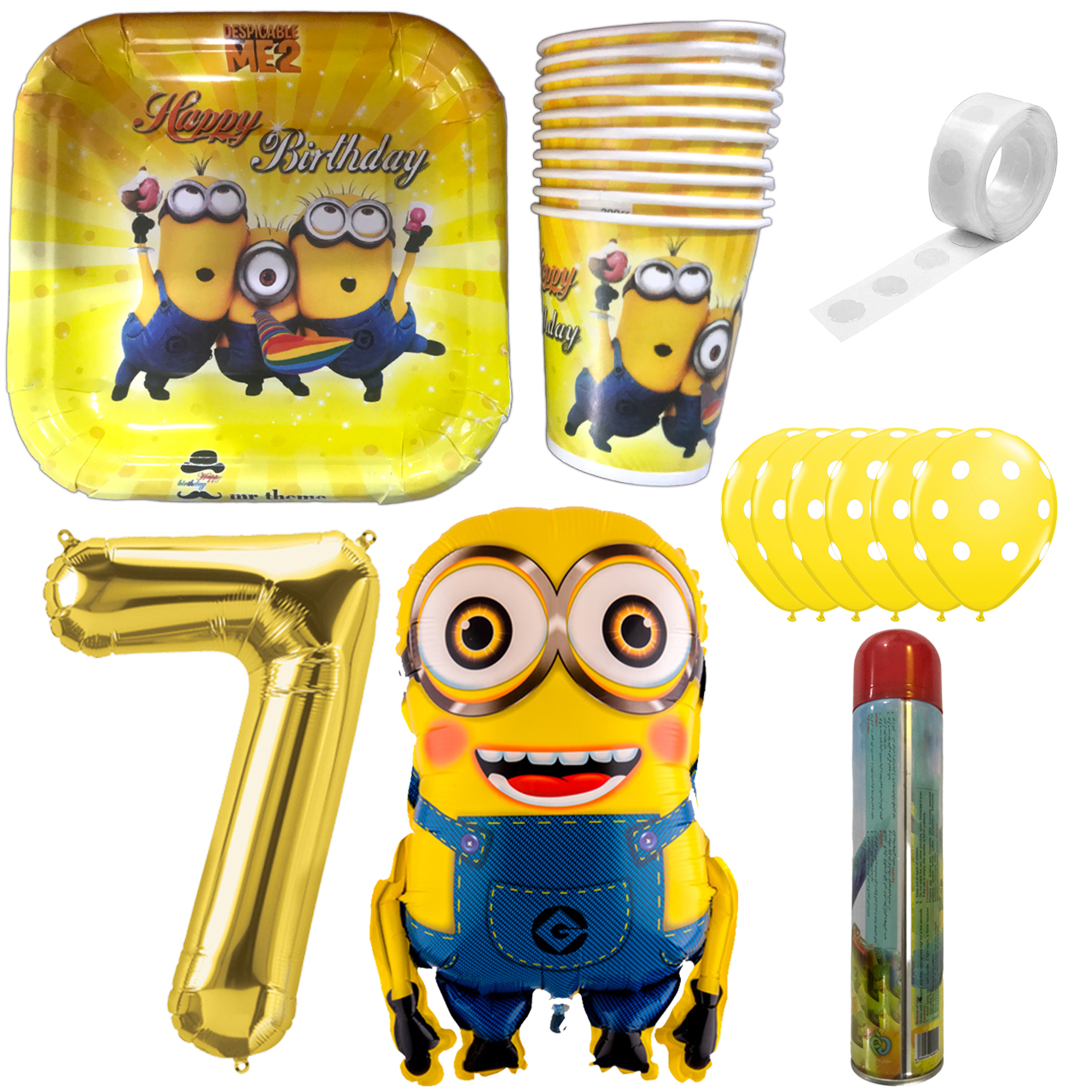 مجموعه 30 عددی تم تولد مستر تم طرح مینیون کد 7
