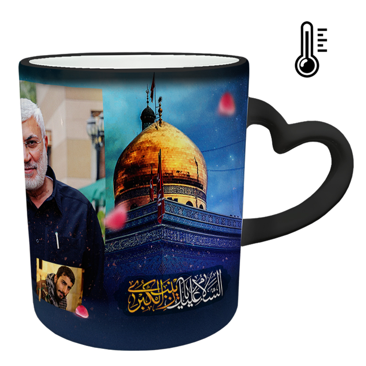 ماگ حرارتی مدل دسته قلبی طرح سردار سلیمانی کد 66