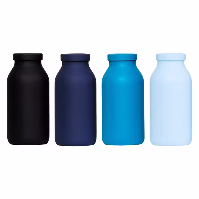 گلدان دکوری مدل شیشه‌ای رنگی فانتزی طرح زمستان کد 4P200 مجموعه 4 عددی