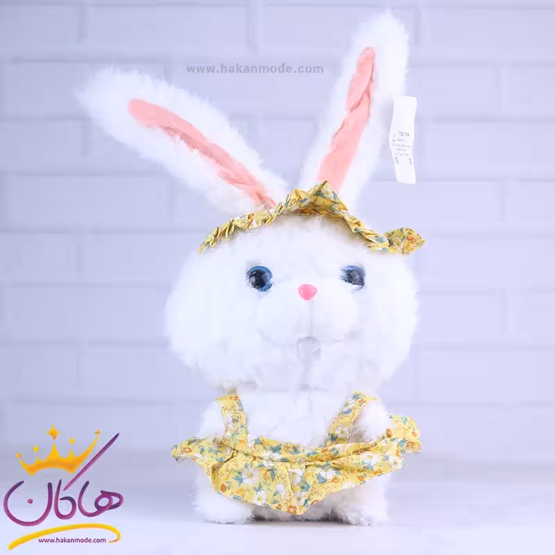 عروسک خرگوش لباس زرد گل‌ گلی | 1750114/2