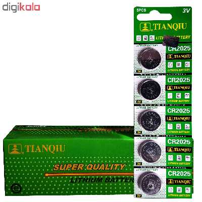 باتری سکه ای تیانکیو مدل CR2025 بسته 100 عددی