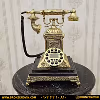 تلفن رومیزی برنز مدل آدا با سنگ مشکی کد 1840