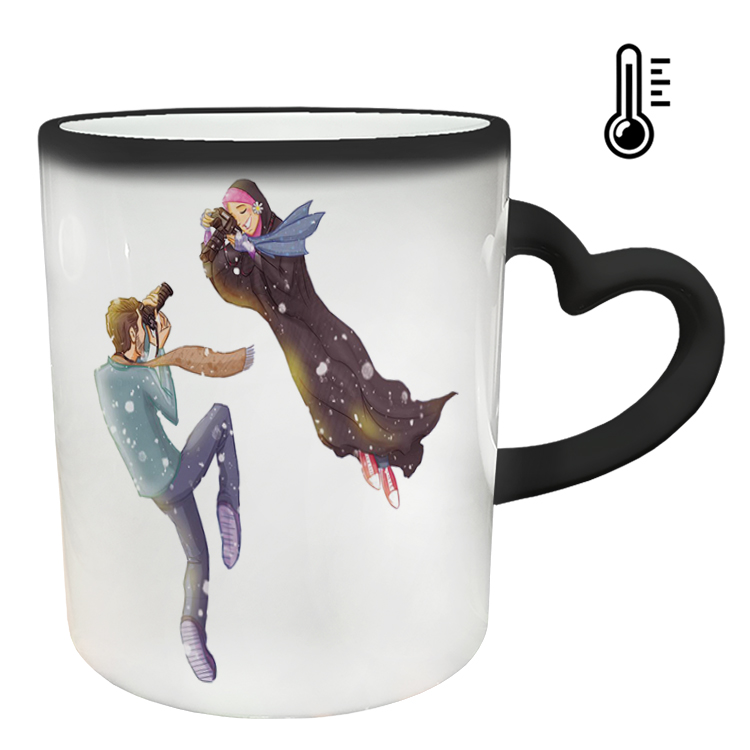 ماگ حرارتی مدل دسته قلبی طرح عاشقانه کد 291