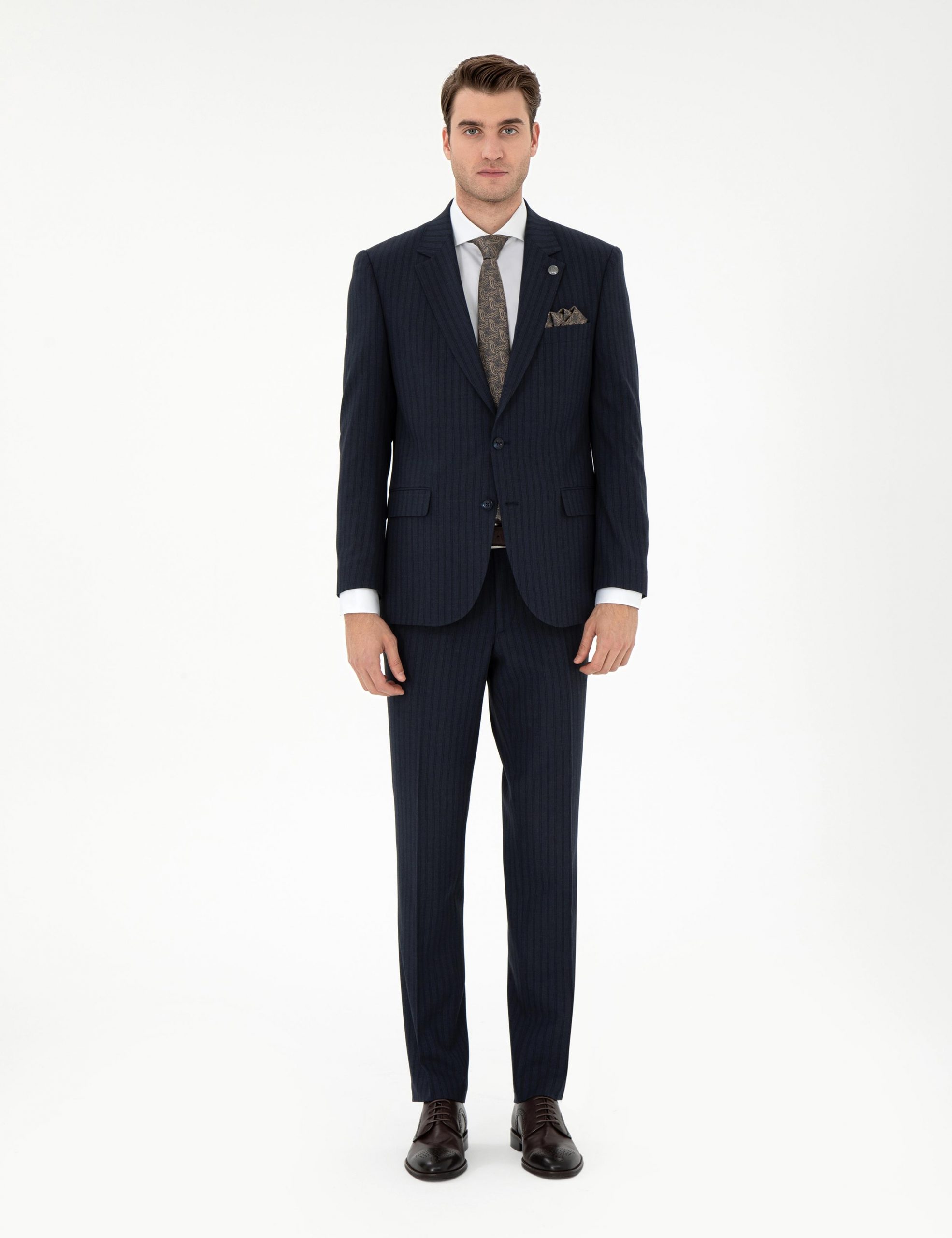 کت و شلوار مردانه سرمه ای پیرکاردین - فروشگاه لباس شهرمون