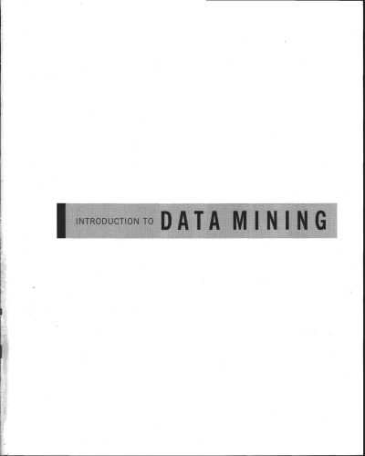 خرید و دانلود نسخه کامل کتاب Introduction To Data Mining