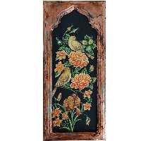 تابلو نقاشی طرح نگارگری مدل گل و مرغ