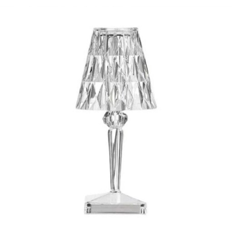 آباژور رومیزی مدل کریستالی و شفاف با تغییر نور به صورت لمسی 