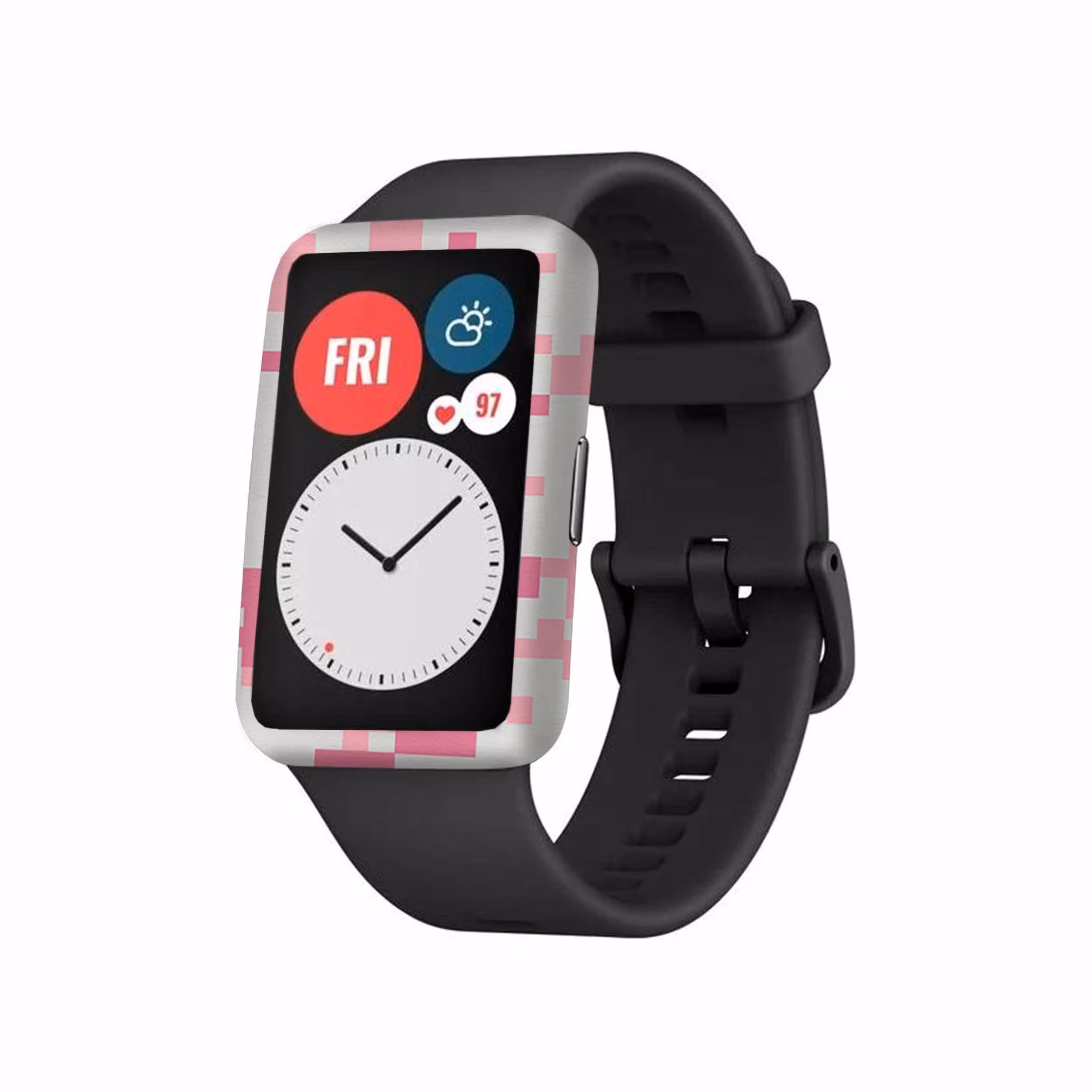 برچسب ماهوت طرح Army Pink pixel مناسب برای ساعت هوشمند هوآوی Watch Fit