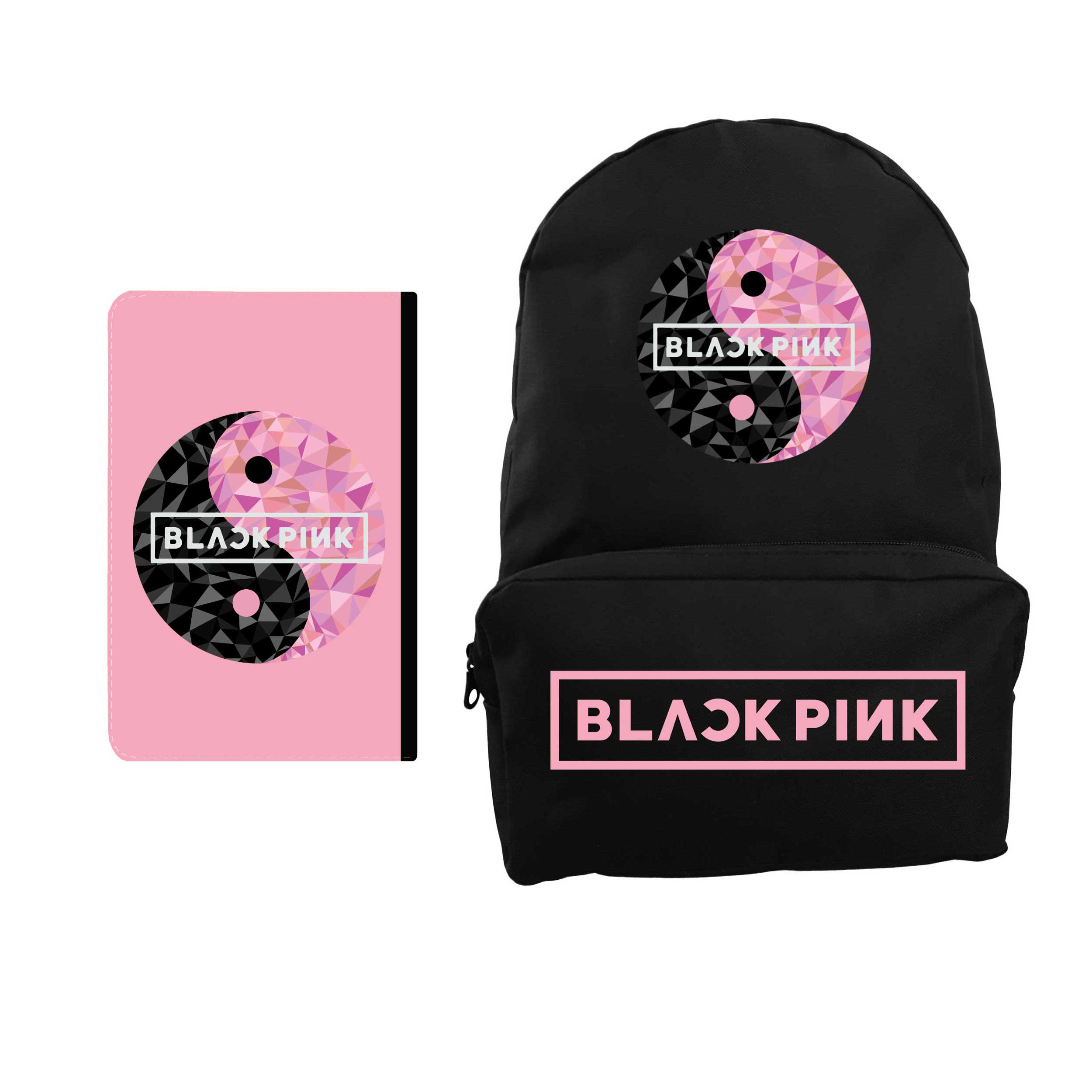 کوله پشتی مدل گروه بلک پینک کد KP305 به همراه کلاسور