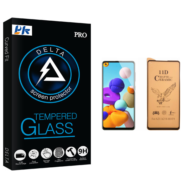 محافظ صفحه نمایش سرامیکی پی کی مدل Delta Glass مناسب برای گوشی موبایل سامسونگ Galaxy A21s | کالا برتری
