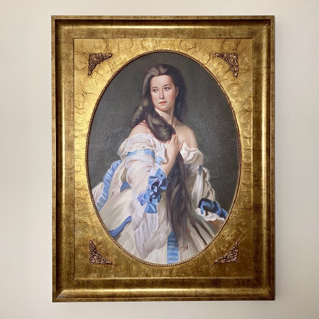 تابلو نقاشی کلاسیک زن درباری