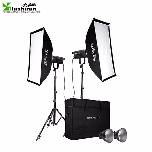 کیت نور نانلایت همراه با دو پایه و دو سافت باکسNanlite FS-150B KIT