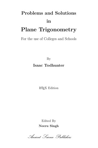 خرید و دانلود نسخه کامل کتاب Problems and Solutions in Plane Trigonometry