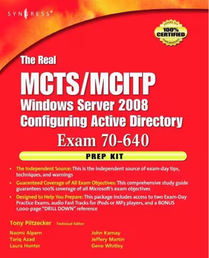 خرید و دانلود نسخه کامل کتاب The Real MCTS/MCITP Exam 70-640 Prep Kit: Independent and Complete Self-Paced Solutions