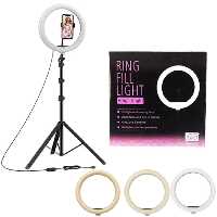 رینگ لایت 10 اینچ HX-260 رینگ 26 سانتی متر همراه با سه پایه 2 متری  