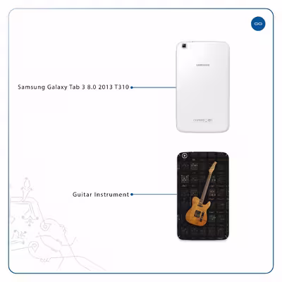 برچسب پوششی ماهوت مدل Guitar-Instrument مناسب برای تبلت سامسونگ Galaxy Tab 3 8.0 2013 T310