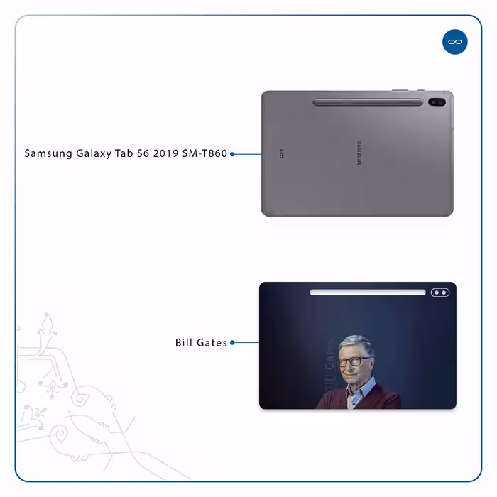 برچسب پوششی ماهوت مدل Bill Gates مناسب برای تبلت سامسونگ Galaxy Tab S6 2019 SM-T860