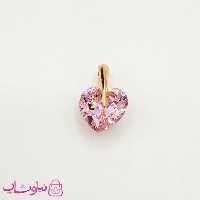 پلاک دخترانه ژوپینگ مدل قلب صورتی کد 1191