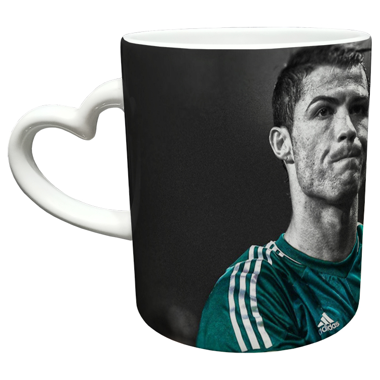 ماگ مدل دسته قلبی طرح رونالدو کد 168