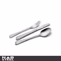 سرویس قاشق و چنگال ناب استیل 98 پارچه مدل برلین استیل براق جعبه کادویی