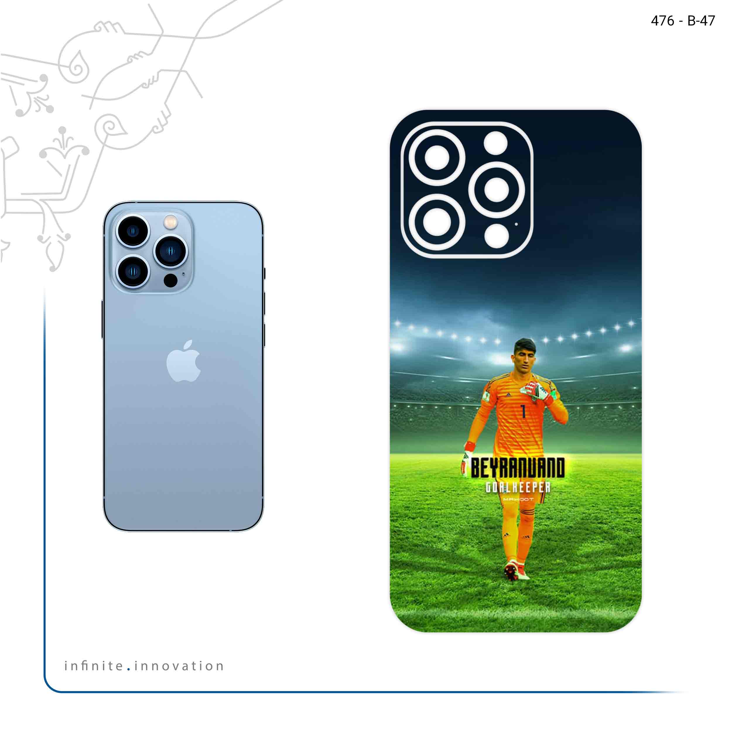 برچسب پوششی ماهوت مدل Alireza Beiranvand مناسب برای گوشی موبایل اپل iphone 13 Pro