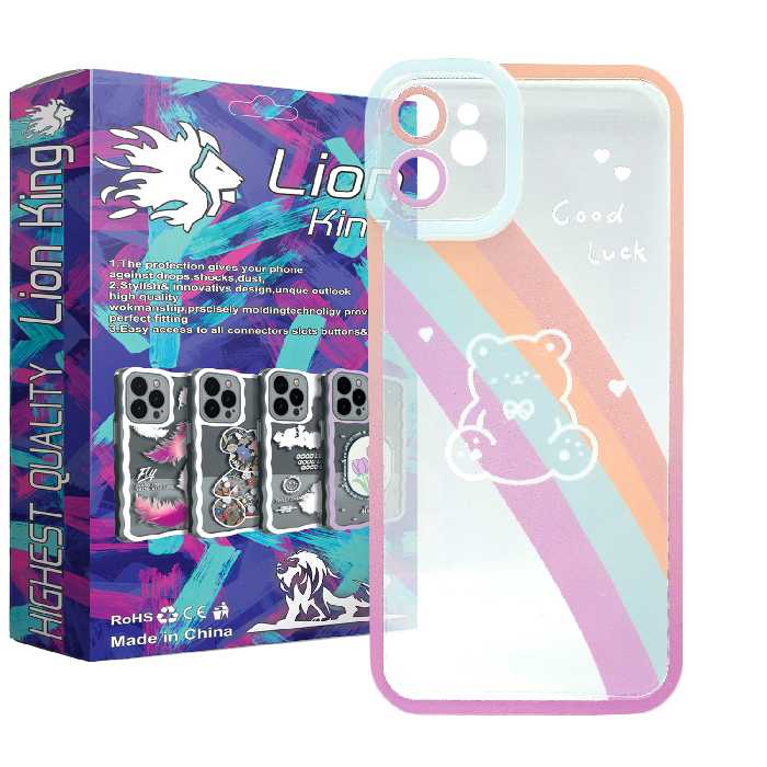   کاور لاین کینگ مدل خرس رنگین کمانی مناسب برای گوشی موبایل اپل IPhone 12