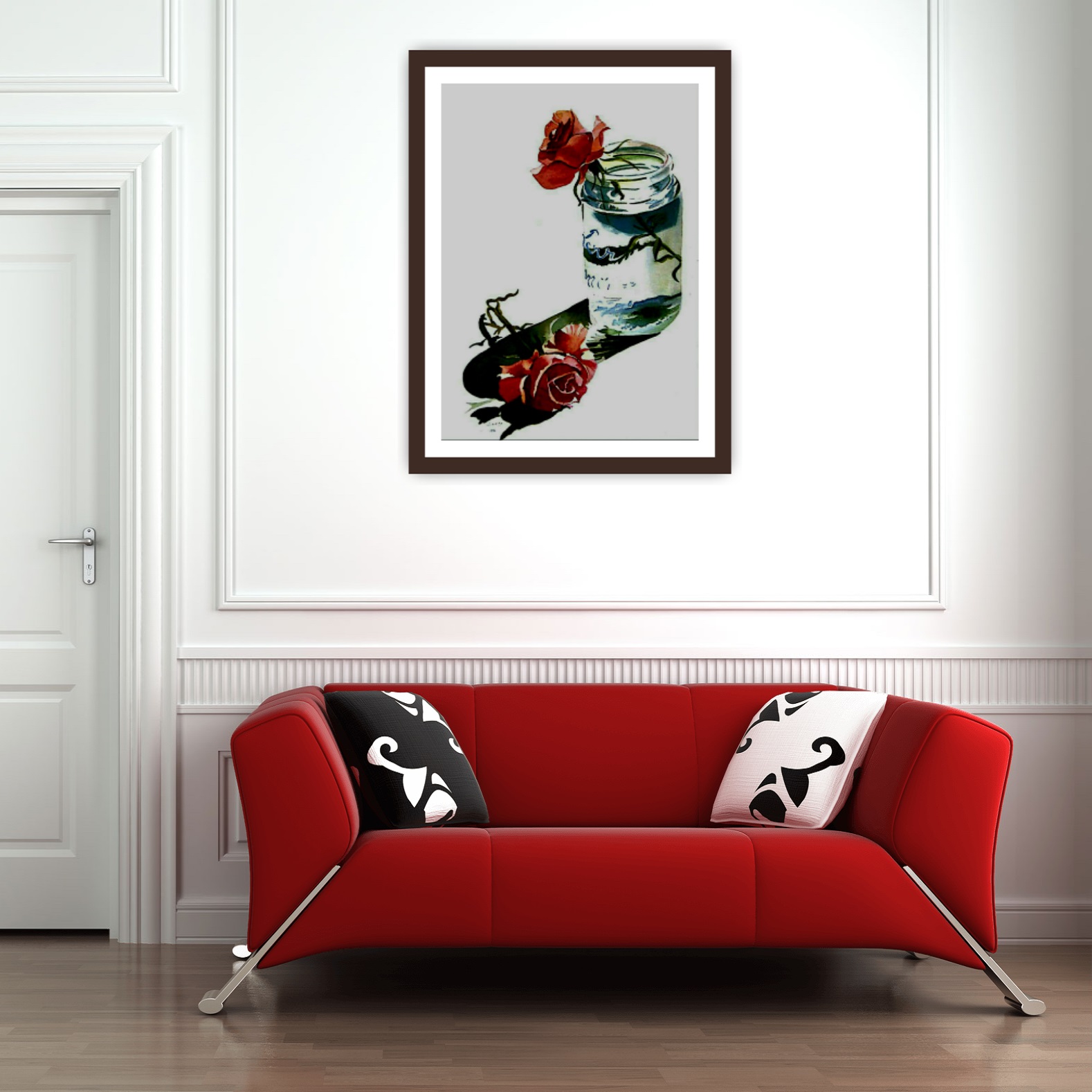 تابلو نقاشی آبرنگ طرح  گل رز کد Mary02