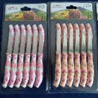 کارد میوه خوری 12 تایی مارک ماربلا طرح سرامیکی گل دار 