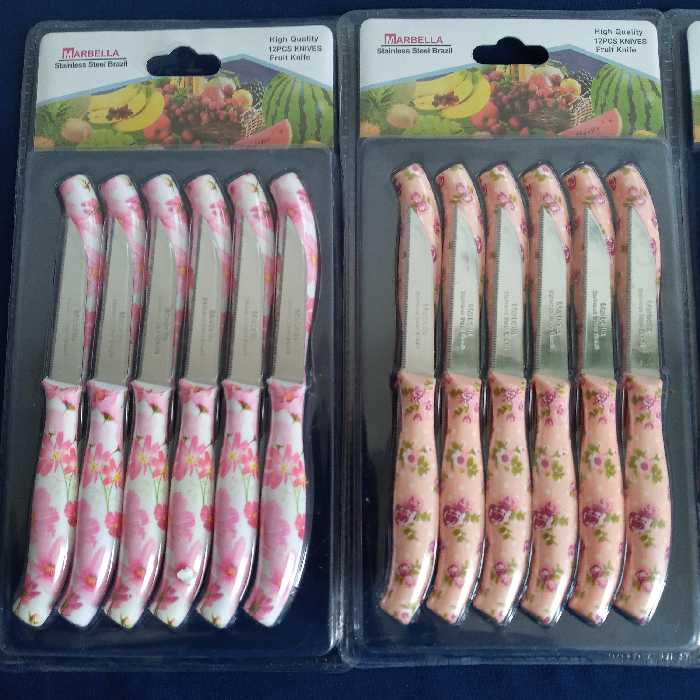 کارد میوه خوری 12 تایی مارک ماربلا طرح سرامیکی گل دار 