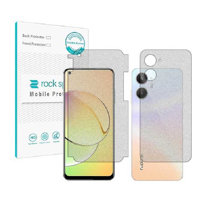 گلس صفحه نمایش و پشت گوشی ریلمی 10 مدل نانو هیدروژل گیمینگ برند راک اسپیس کد MS