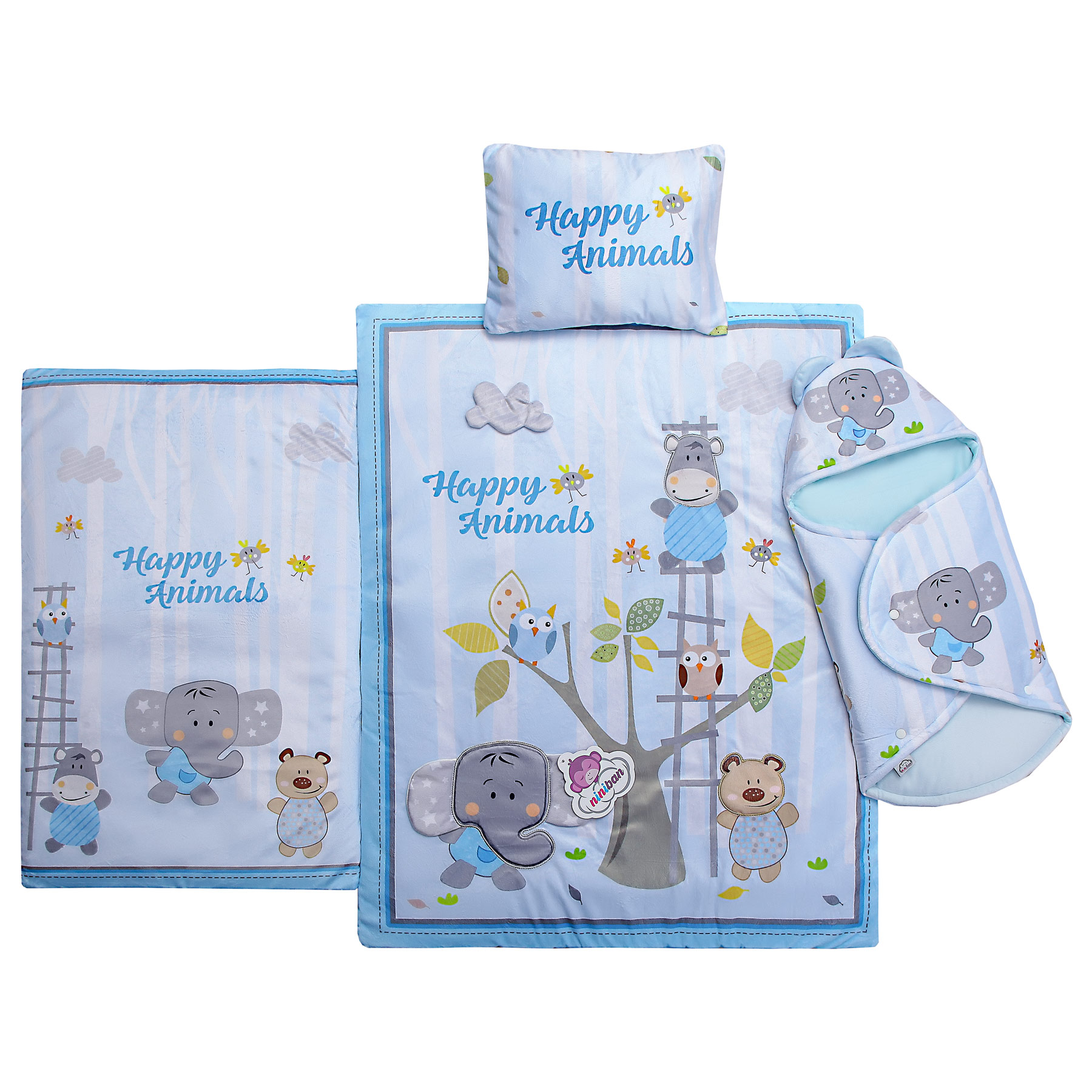 سرویس خواب نی نی بان طرح سرزمین دوستی مجموعه 4 عددی