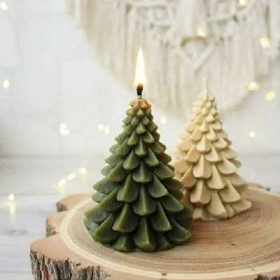 قالب شمع مدل سیلیکونی کاج طرح کریسمس