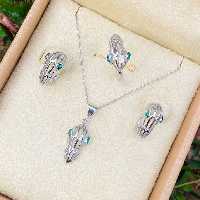 نیمست فانتزی نقره 925 با روکش طلا سفید  کد 61