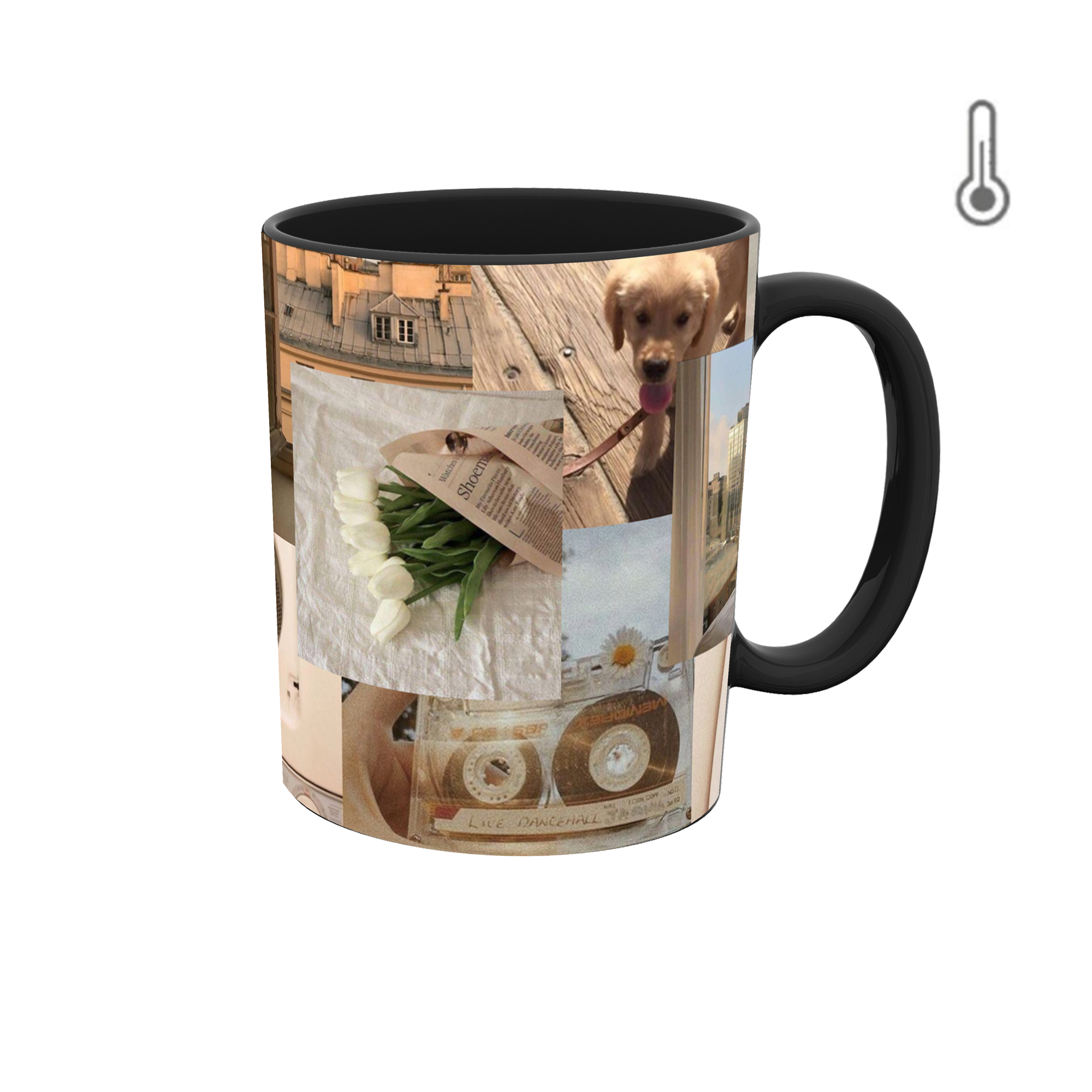 ماگ حرارتی طرح گرافیکی کیوت سگ گربه 