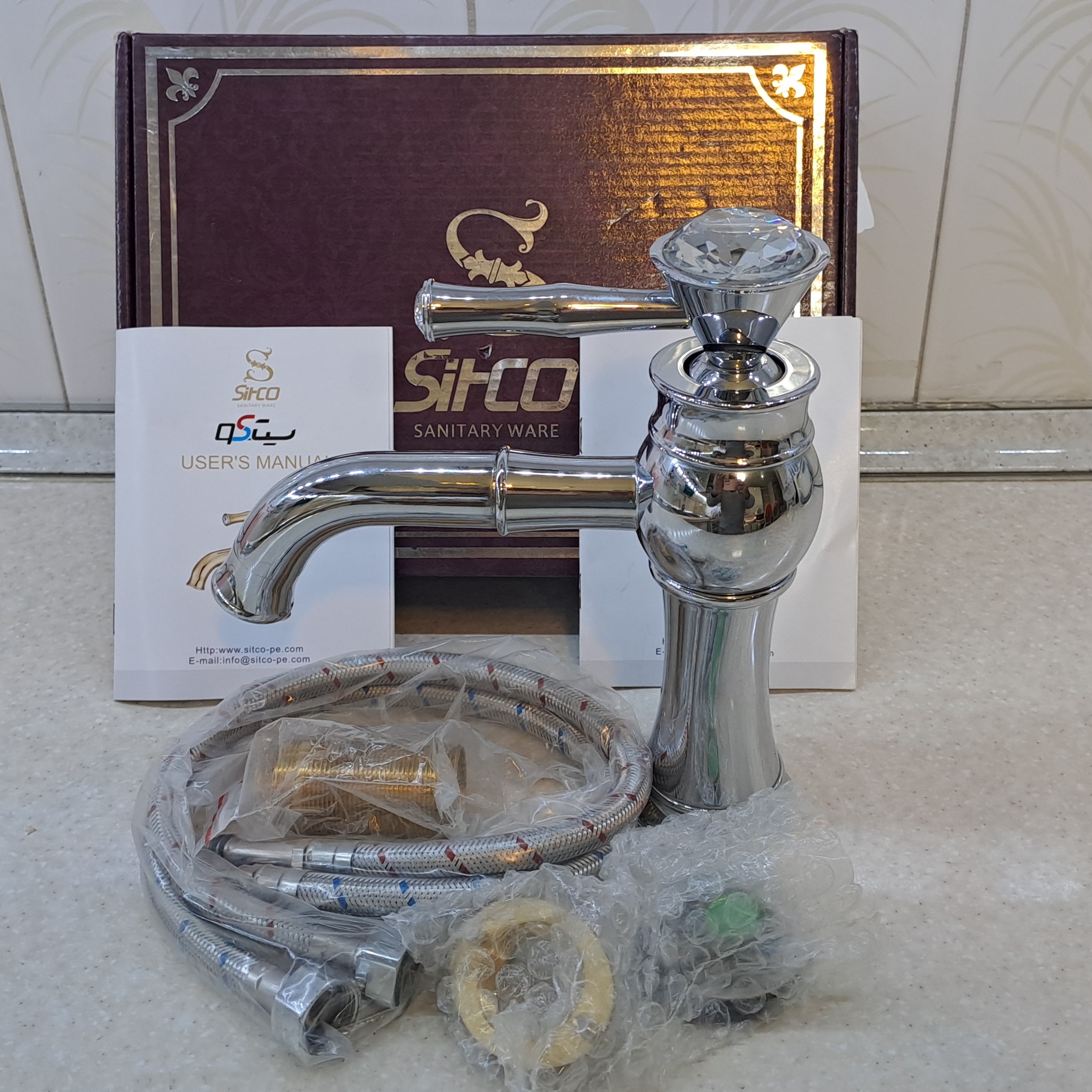 شیرآب روشویی برند سیتکو
کد 3500  کریستالی یا الماسی
وارداتی
بدنه برنج
