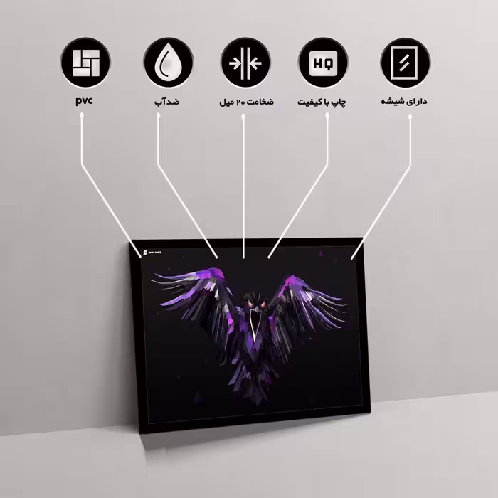 تابلو مدل bird polygon digital  کد F-11016