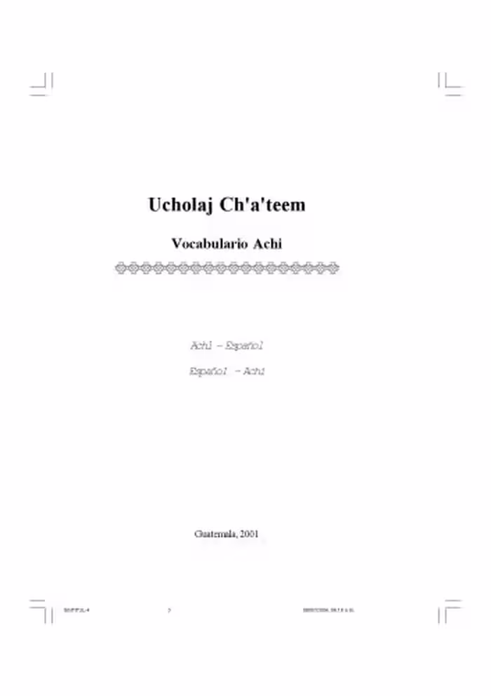 خرید و دانلود نسخه کامل کتاب Ucholaj Ch’a’teem Vocabulario maya Achi