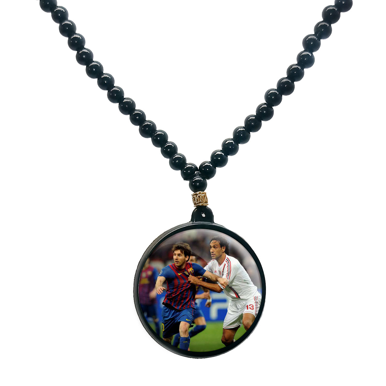 گردنبند پرمانه طرح مسی کد pmd.8671 مدل دو طرفه