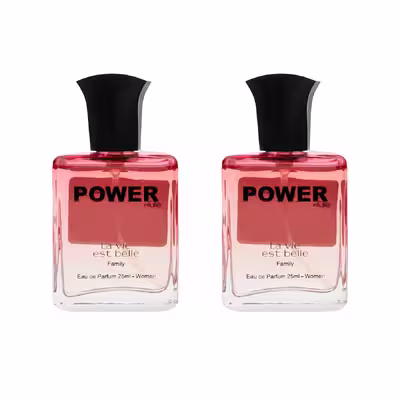 عطر جیبی زنانه پاور پالس مدل La vie est belle حجم 25 میلی لیتر مجموعه 2 عددی