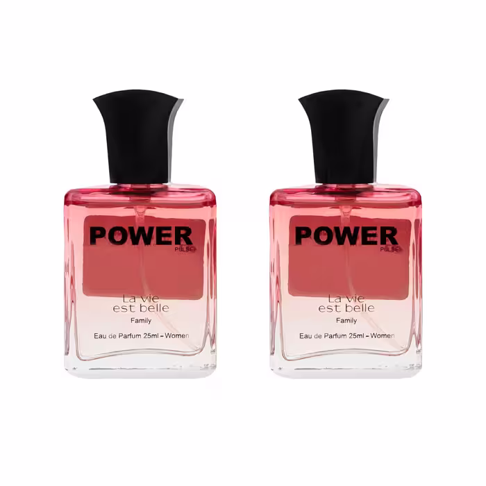 عطر جیبی زنانه پاور پالس مدل La vie est belle حجم 25 میلی لیتر مجموعه 2 عددی