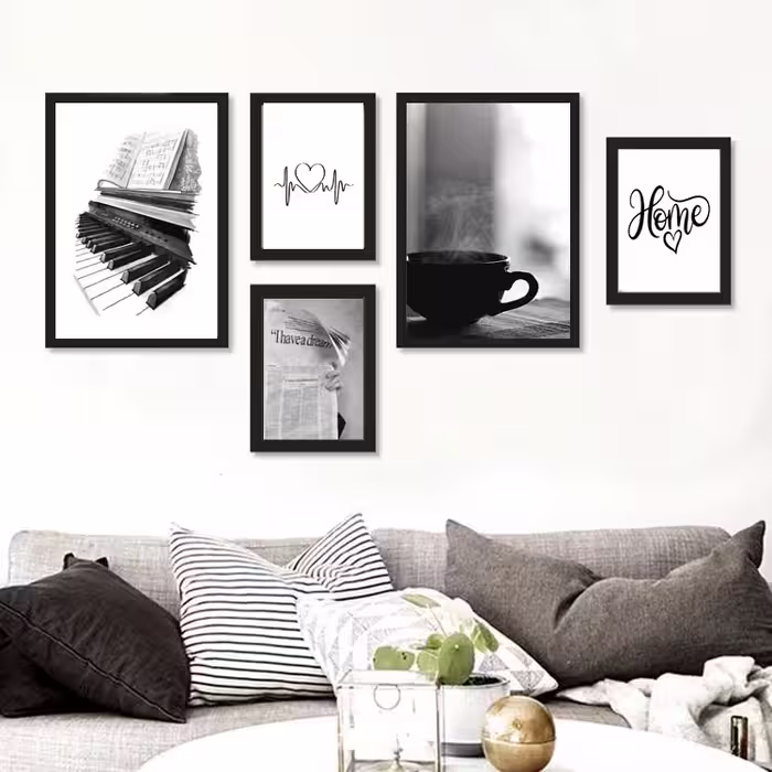 تابلو مدل DV-B&amp;W-HOME01 مجموعه 5 عددی