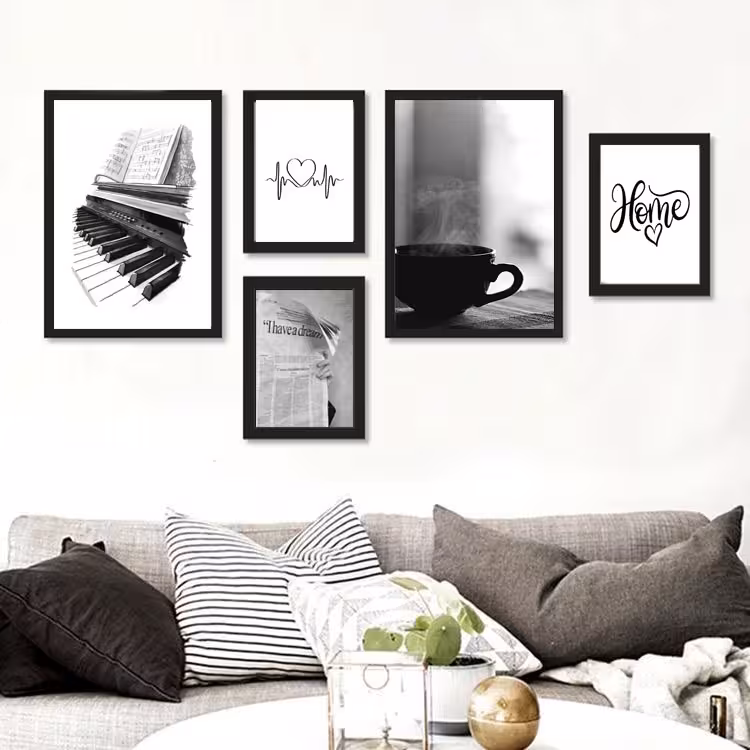 تابلو مدل DV-B&amp;W-HOME01 مجموعه 5 عددی