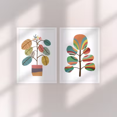 تابلو مدل Flower companion مجموعه 2 عددی