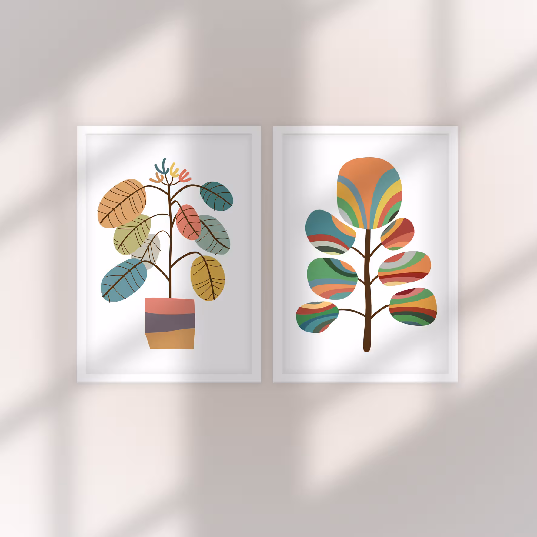 تابلو مدل Flower companion مجموعه 2 عددی