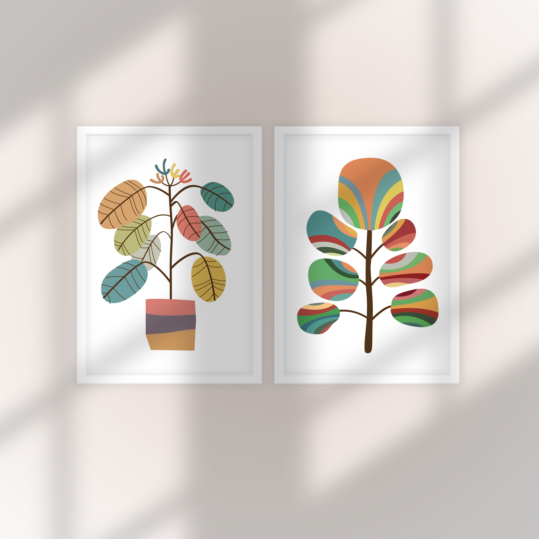 تابلو مدل Flower companion مجموعه 2 عددی