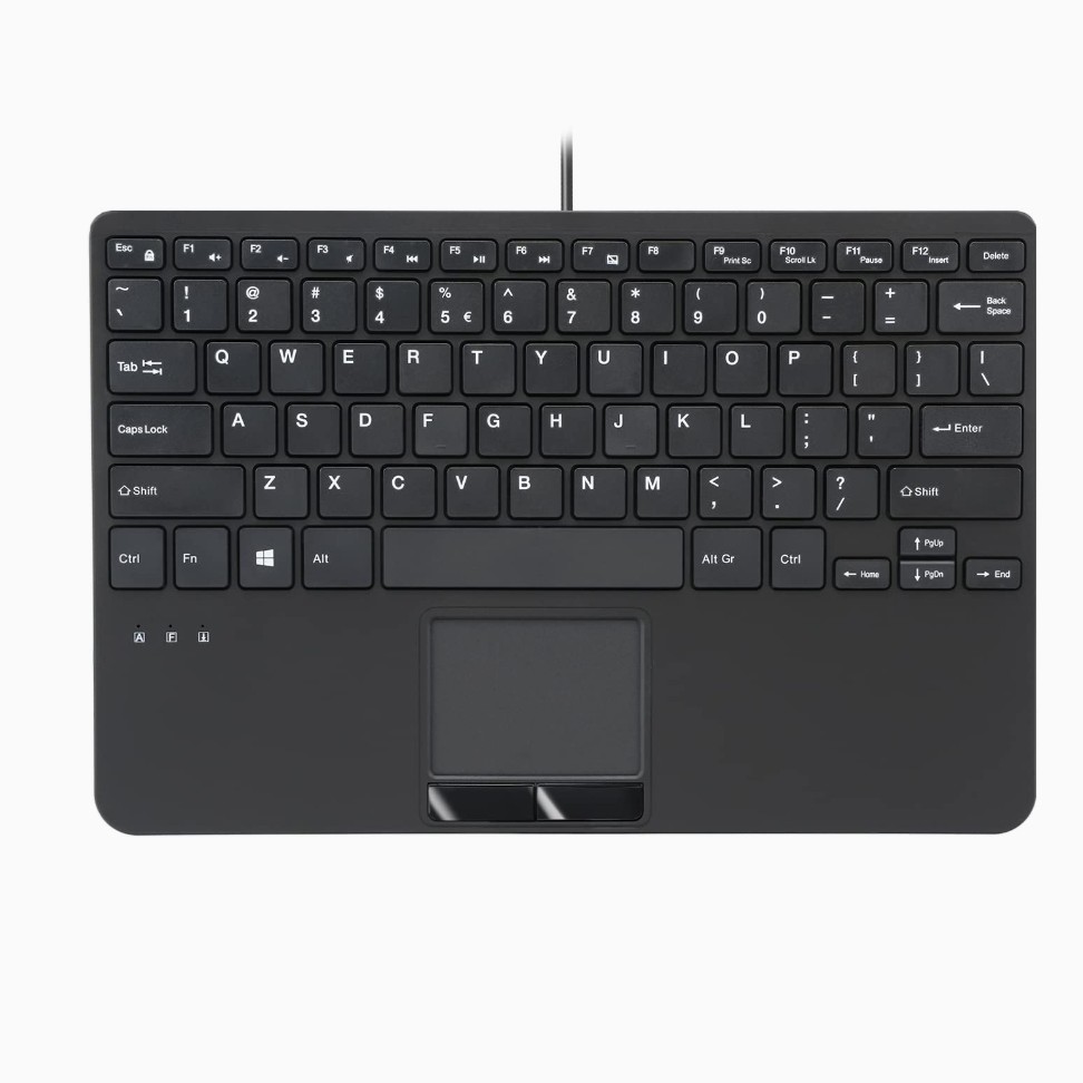 کیبورد مینی سیمی با پد لمسی - کلیدهای قیچی نوع  - 11.18x7.17x1.1 اینچ - 2 هاب USB مدل RD-525