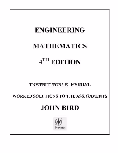 خرید و دانلود نسخه کامل کتاب Engineering Mathematics. SOLUTION MANUAL