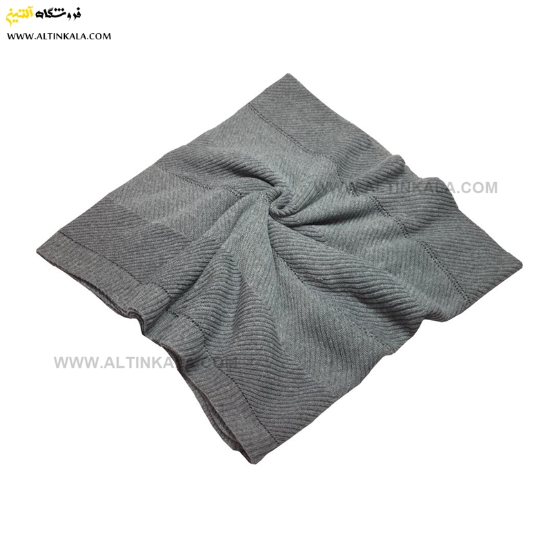 شال مبل بافت سوپر (تراکم بالا) طرح کجراه سایز 160×220 طوسی