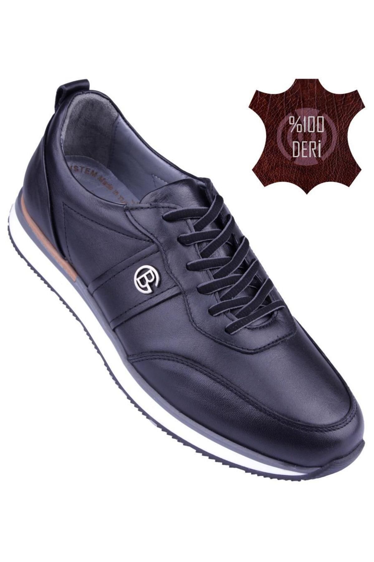 کفش های کژوال مشکی مردانه فوق العاده راحت ارتوپدی چرمی کاملاً DETECTOR